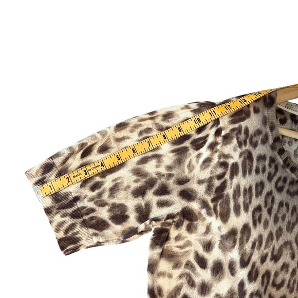 Talbots Leopard Print Sweater Womens Size 1X Brown Knit Elbow Puff Sleeve Office - Picture 11 of 11